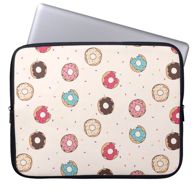 Sugar Sweet Donut Mönster Laptop Fodral (Framsidan)