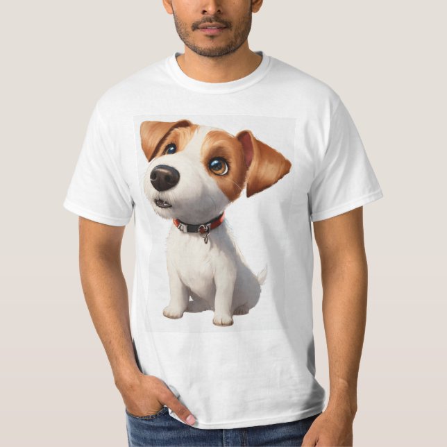 "Sugar Valp Bliss: Aditable Hund Sticker Tee" T Shirt (Framsida)