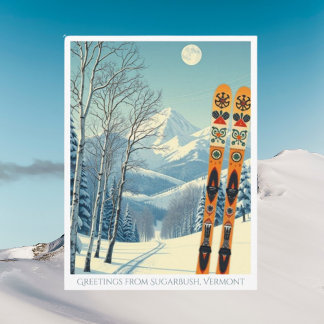 Sugarbush Vermont-vykort för skidsemester Vykort