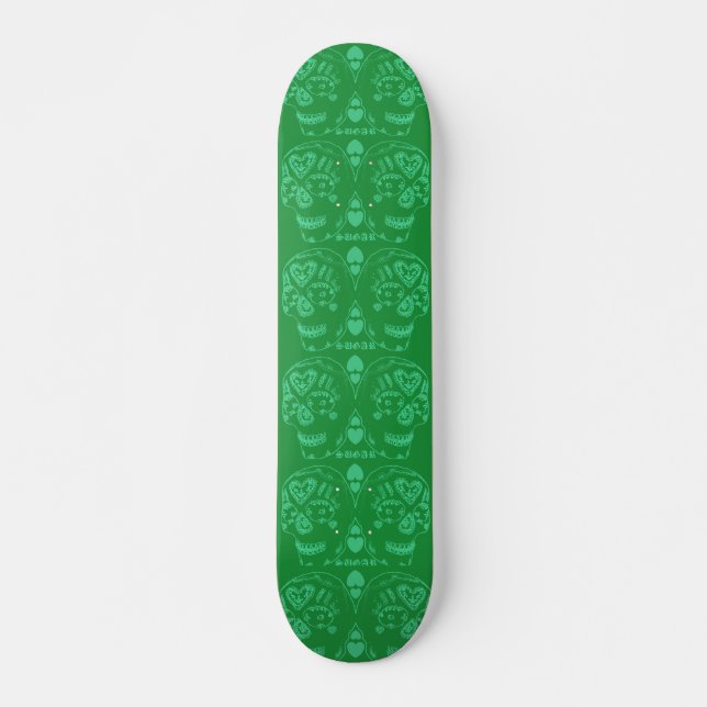 Sugarfly grönt Long Board Skateboard Bräda 21,5 Cm (Framsida)
