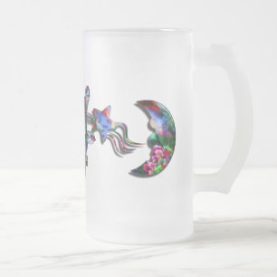 Sugarland Psychedelic Grinnin'Skull Mexiicano Frostat Ölglas