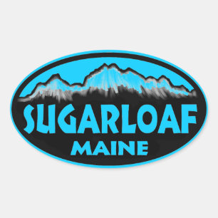 Sugarloaf Maine blue oval-klistermärken Ovalt Klistermärke