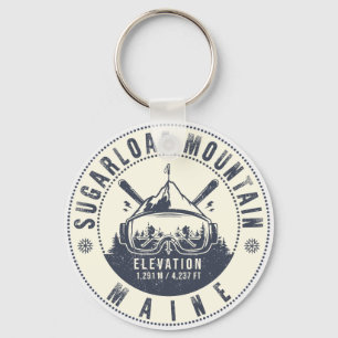 Sugarloaf Maine Mountain Vintage Ski Souvenir Nyckelring