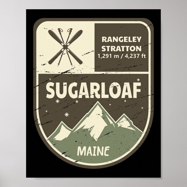 Sugarloaf Maine Skiing Vintage Poster (Framsidan)