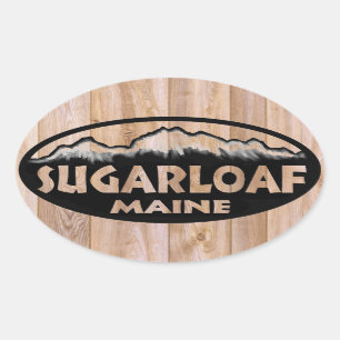 Sugarloaf Maine wooden oval klistermärken