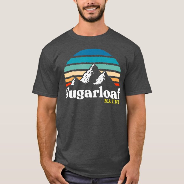 Sugarloaf    MaineSki Resort 1980 s Retro T Shirt (Framsida)