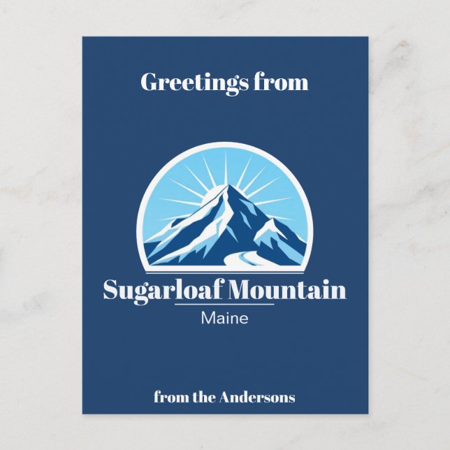 Sugarloaf Mountain Maine ski resort Postcard Vykort (Framsida)