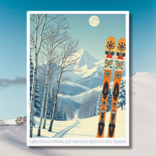 Sugarloaf Mountain Maine skidestination vykort