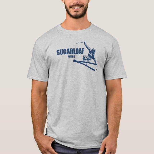 Sugarloaf Mountain Maine Skier T Shirt (Framsida)