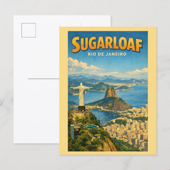 Sugarloaf Mountain Rio de Janeiro Brasil present Vykort (Fram/baksida)