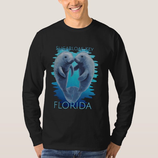 Sugarloaf Nyckel Florida Vacation Cute Manatees Se T Shirt (Framsida)