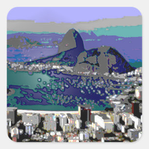 SugarLoaf och Guanabara Bay Fyrkantigt Klistermärke