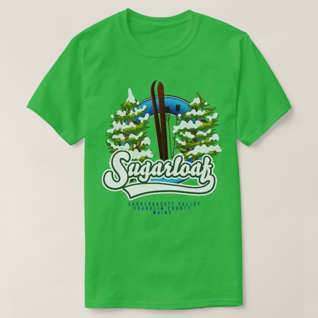 Sugarloaf rabassett ValleyFranklin CountyMaine ski T Shirt (Design framsida)