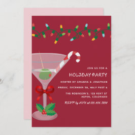 Sugarplum Blush Christmas Holiday Cocktail Party Inbjudningar