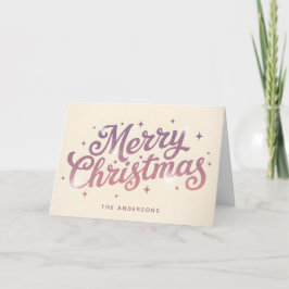 Sugarplum Retro Script God Jul Helgkort