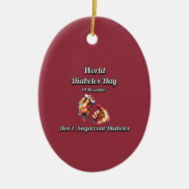 Sugarrock Diabetes. Världsdiabetesdagen. Julgransprydnad Keramik
