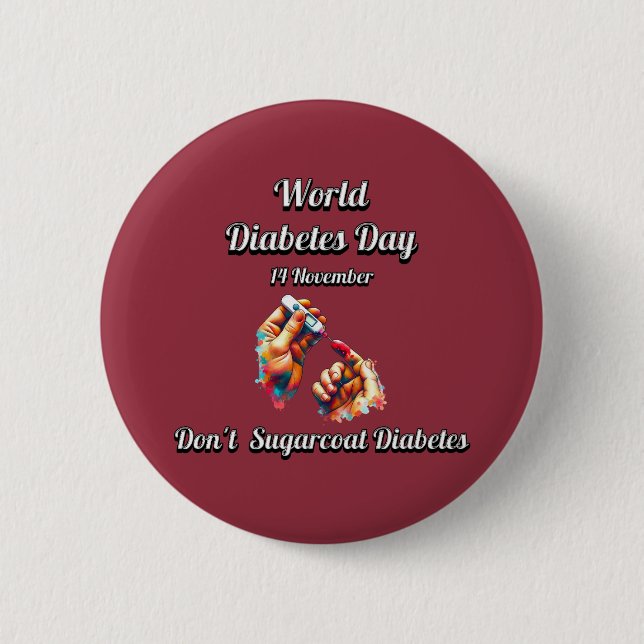 Sugarrock Diabetes. Världsdiabetesdagen. Knapp (Framsida)