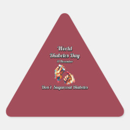 Sugarrock Diabetes. Världsdiabetesdagen. Triangelformat Klistermärke