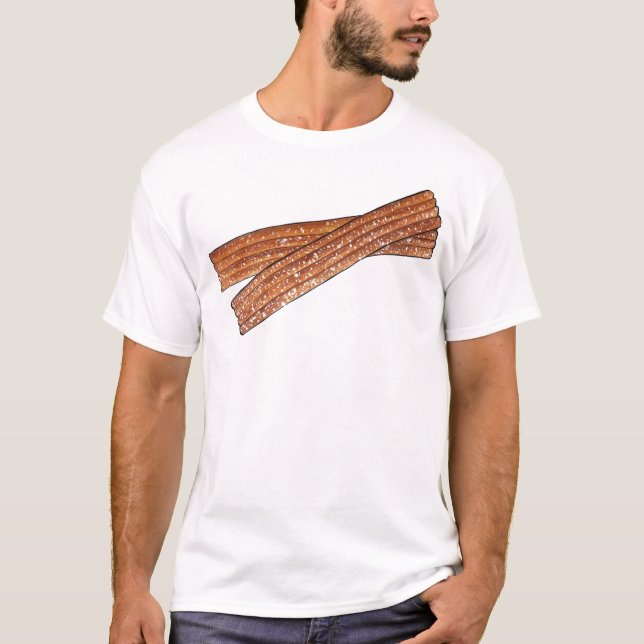 Sugary Churro Fried Dough Pastry Spain Food T Shirt (Framsida)