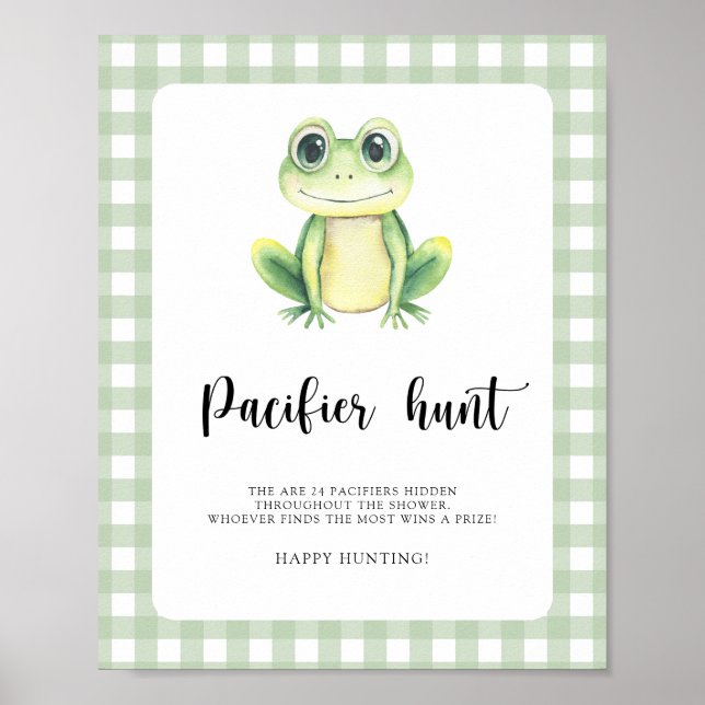 sugga jakt groda baby shower spel poster (Framsidan)