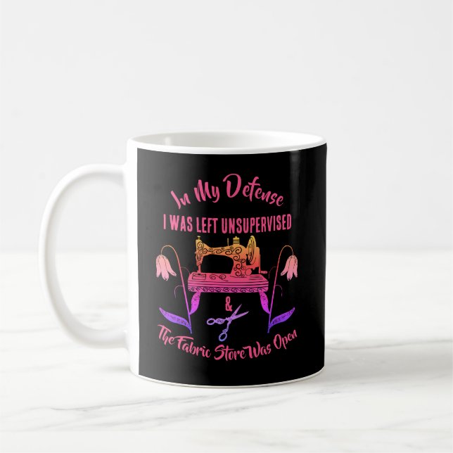 Suggande citat i Rosa-Sewing Maskin Kaffemugg (Vänster)