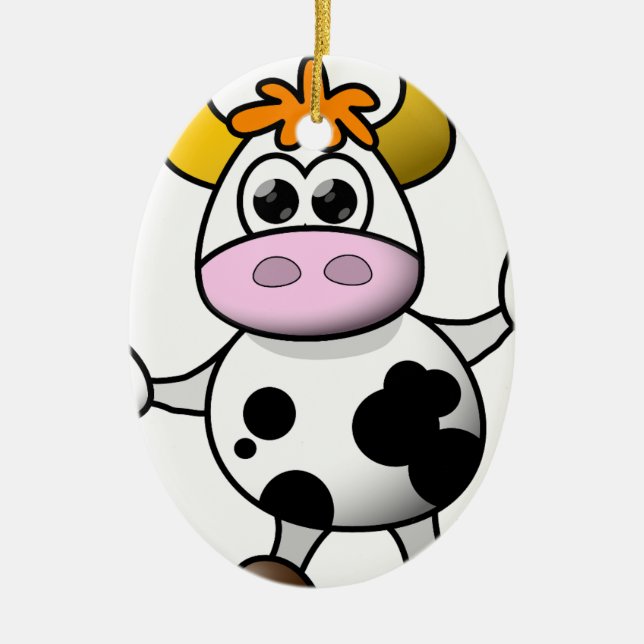 Suggestiv ko julgransprydnad keramik (Framsidan)