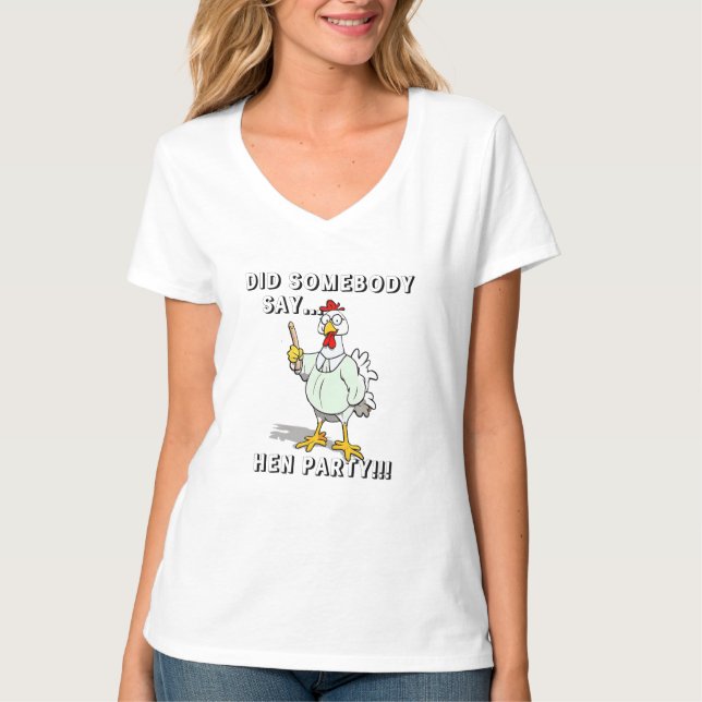 Suggestivt Hen-fest,  Roligt Land Höns Puns T Shirt (Framsida)