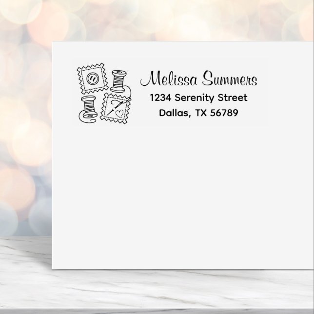 Suggfartyg Hobby - Fabric Button Nål Adress Självfärgande Stämpel (Skapare uppladdad)