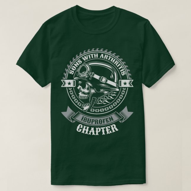 Suggor med artrit Ibuprofen Kapitel Biker Gift T Shirt (Design framsida)