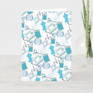 Suggor Quilting Tack Blue Mönster Kort