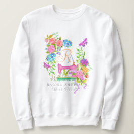 Suggor Ribbon Blommigt Monogram White T Shirt
