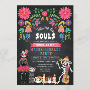 Suggor Skull Day of the dead maskerad Party Inbjudningar