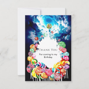 Sugrör Boho Candyland Födelsedag Tack Kort