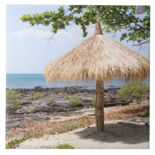 Sugrörett slags solskydd, Koh Lanta, Krabi, Kakelplatta