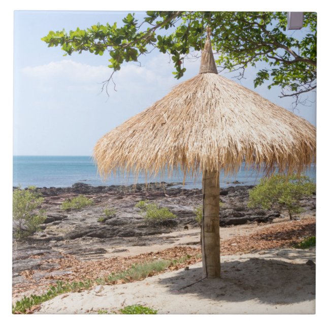 Sugrörett slags solskydd, Koh Lanta, Krabi, Kakelplatta (Framsidan)