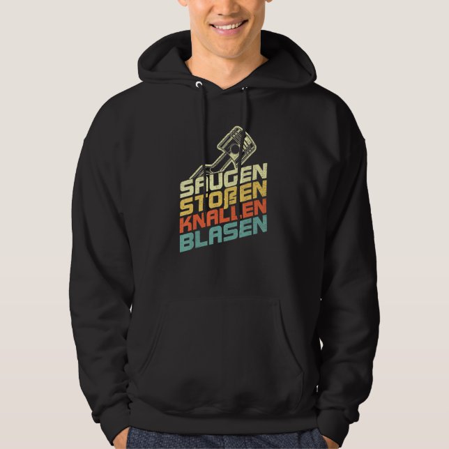 Sugstötande dunkande bubblor för bilmekaniker & S Hoodie (Framsida)
