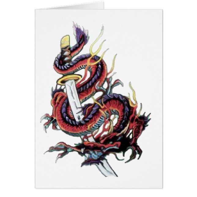 Sui Riu japansk drake Katana Hälsningskort (Framsidan)