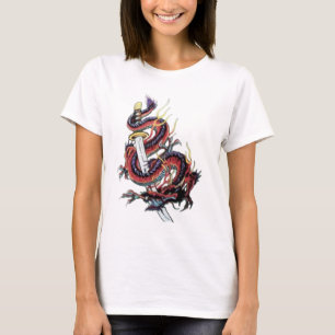 Sui Riu japansk drake Katana T-shirt