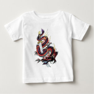 Sui Riu japansk drake Katana Tee Shirt
