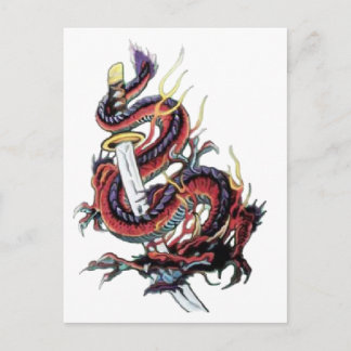 Sui Riu Japanska Dragon Katana Vykort