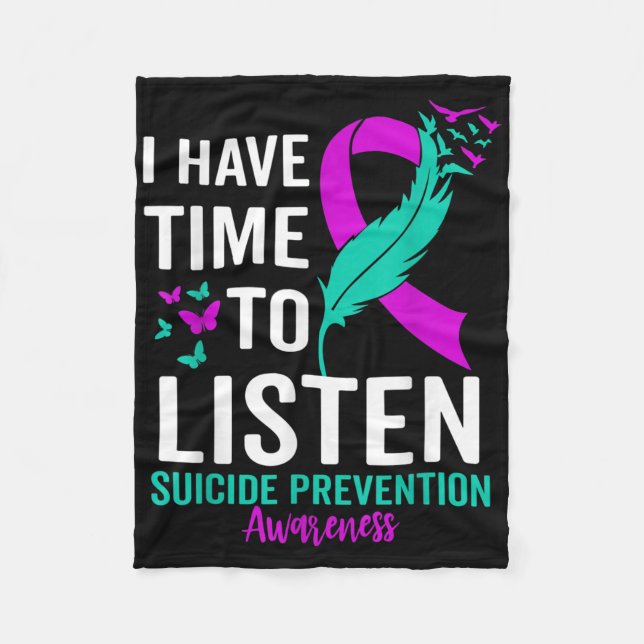 Suicid Awareness Ribbon Mental Health Suicide Pre Fleecefilt (Framsidan)