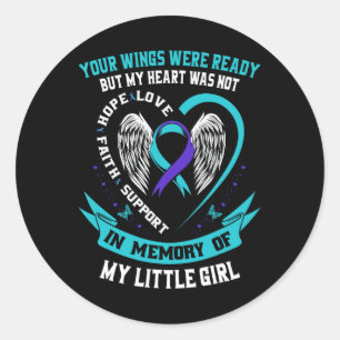 Suicid Awareness Shirt Dotter Little Girl Preve Runt Klistermärke