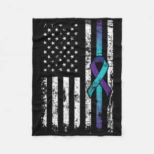 Suicid Depression American Flagga Prevention Aware Fleecefilt