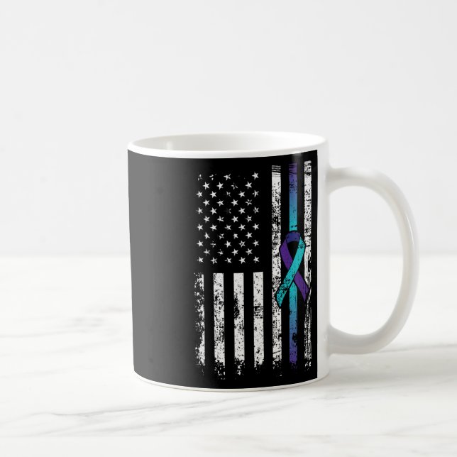 Suicid Depression American Flagga Prevention Aware Kaffemugg (Höger)