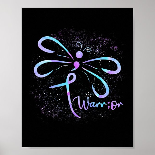 Suicid Prevention Awareness Dragonfly Semicolon Poster (Framsidan)
