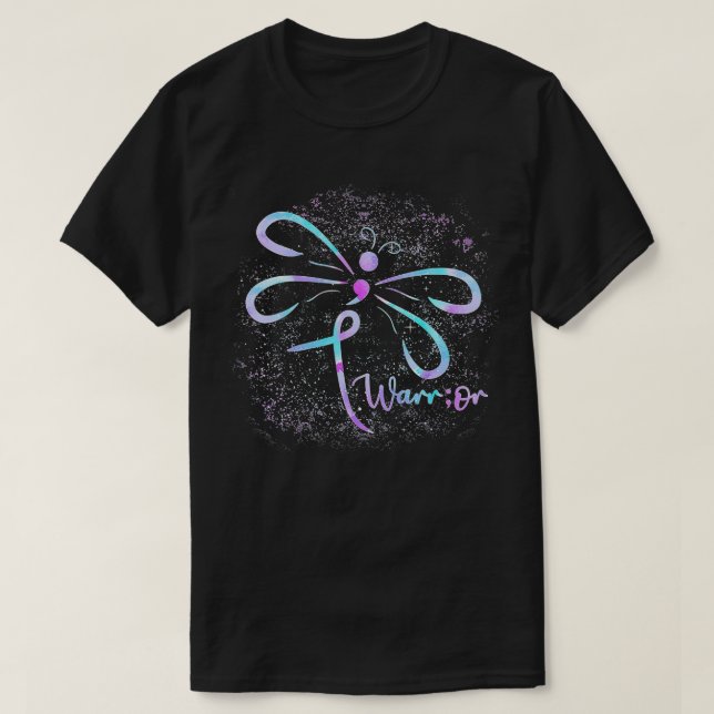 Suicid Prevention Awareness Dragonfly Semicolon  T Shirt (Design framsida)