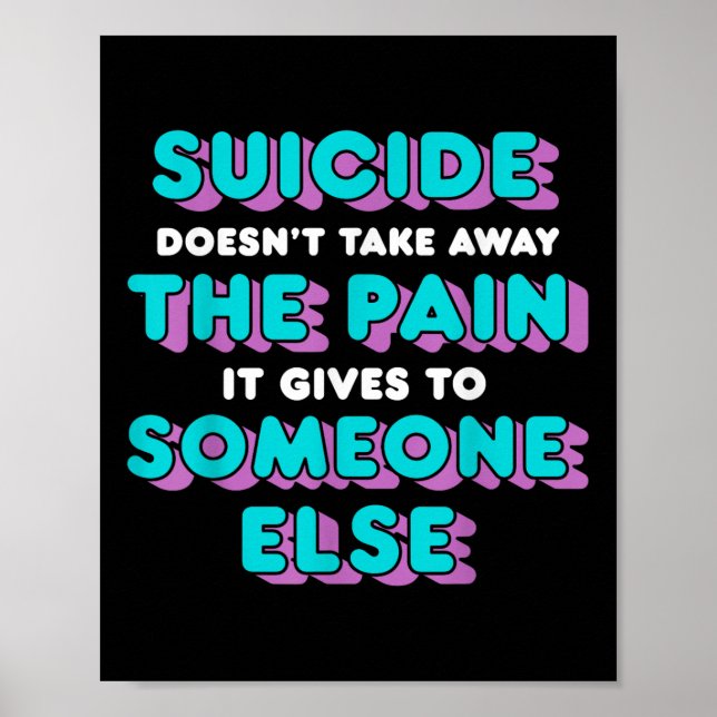 Suicid tar inte bort smärtan det Ge mot S Poster (Framsidan)