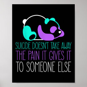 Suicid tar inte bort smärtan det Ge till vissa Poster
