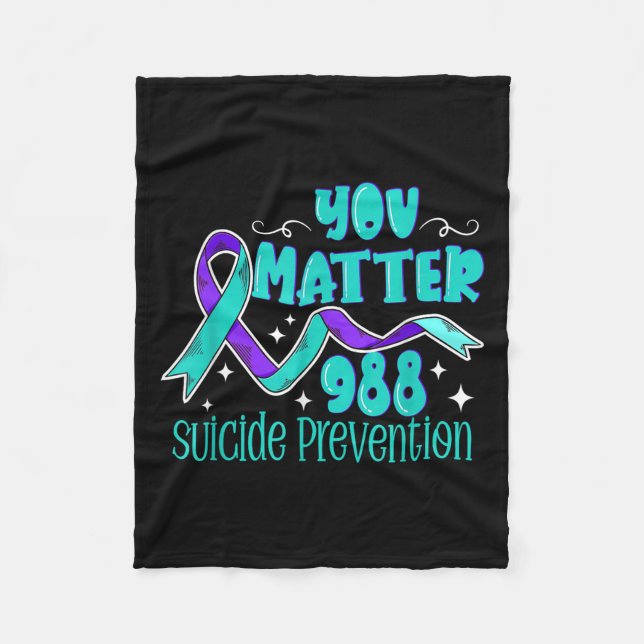 Suicide Awareness - 988 Shirt - Suicide Prevention Fleecefilt (Framsidan)