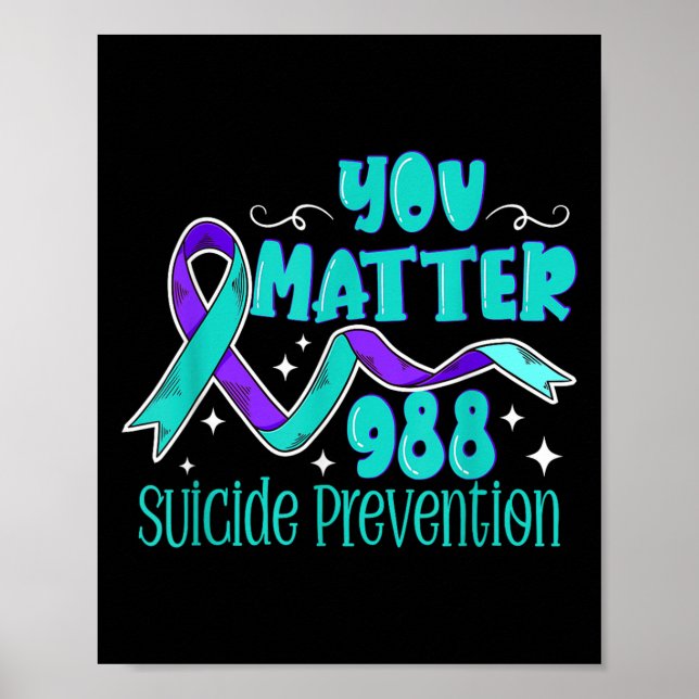 Suicide Awareness - 988 Shirt - Suicide Prevention Poster (Framsidan)